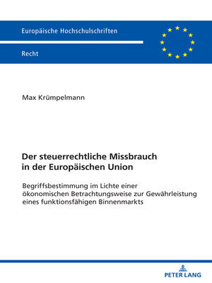 cover image of Der steuerrechtliche Missbrauch in der Europaeischen Union